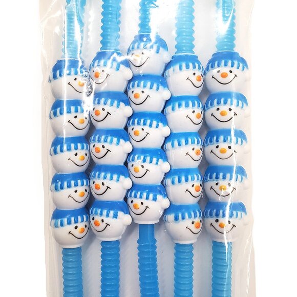 Vintage “Amscan – Holiday Favors” Snowman Straws – Set of 5 – NEW - Picture 3 of 4